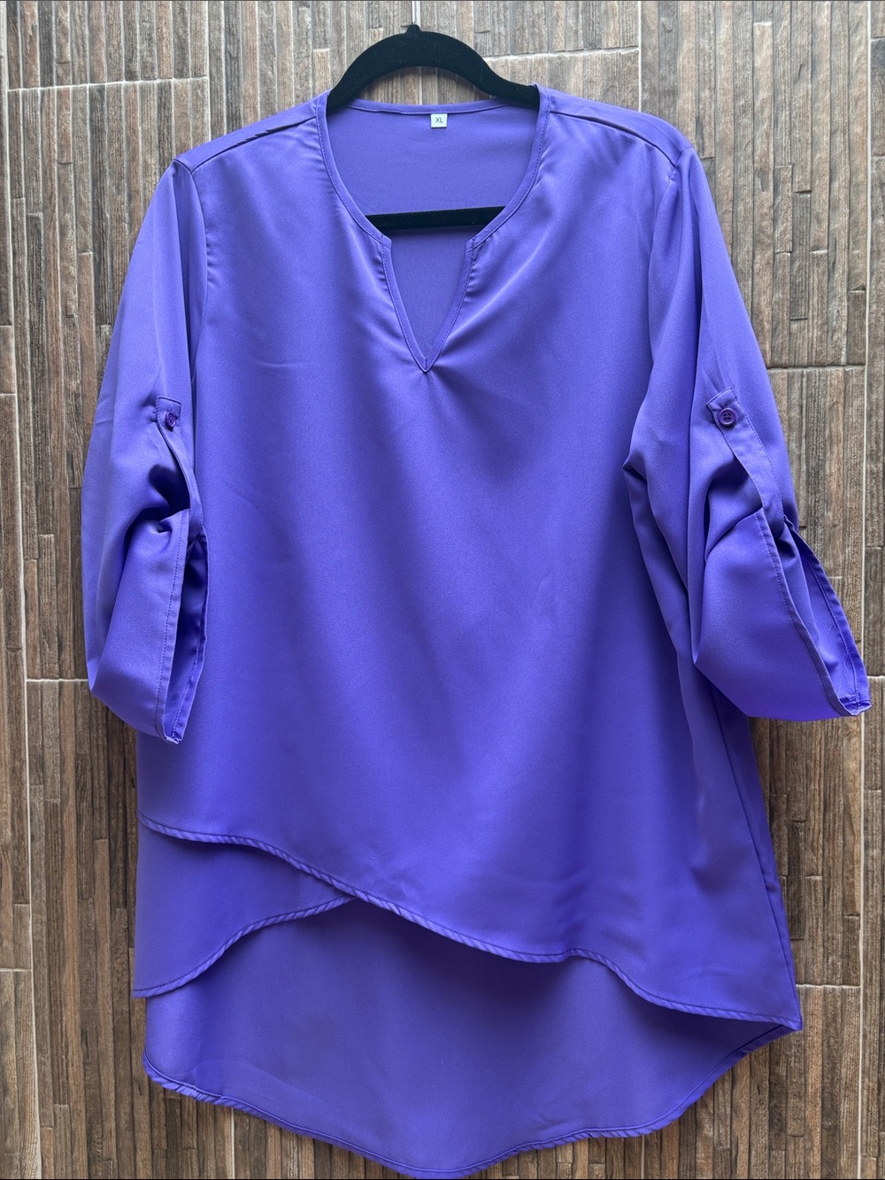 Amazon Purple Women's Layered V-Neck Tunic